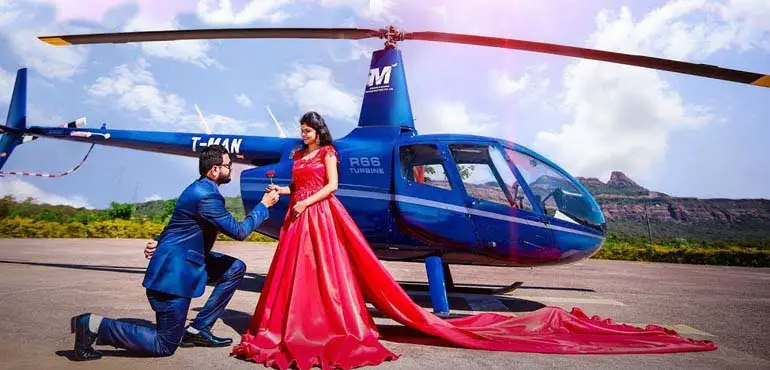 helicopter for a wedding